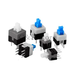 Microinterruptor de botón de 6 pines, 5,8x5,8, 7x7, 8x8, 8,5x8,5mm, autobloqueo/desbloqueo, 5,8x5,8, 7x7, 8x8, 10 unidades