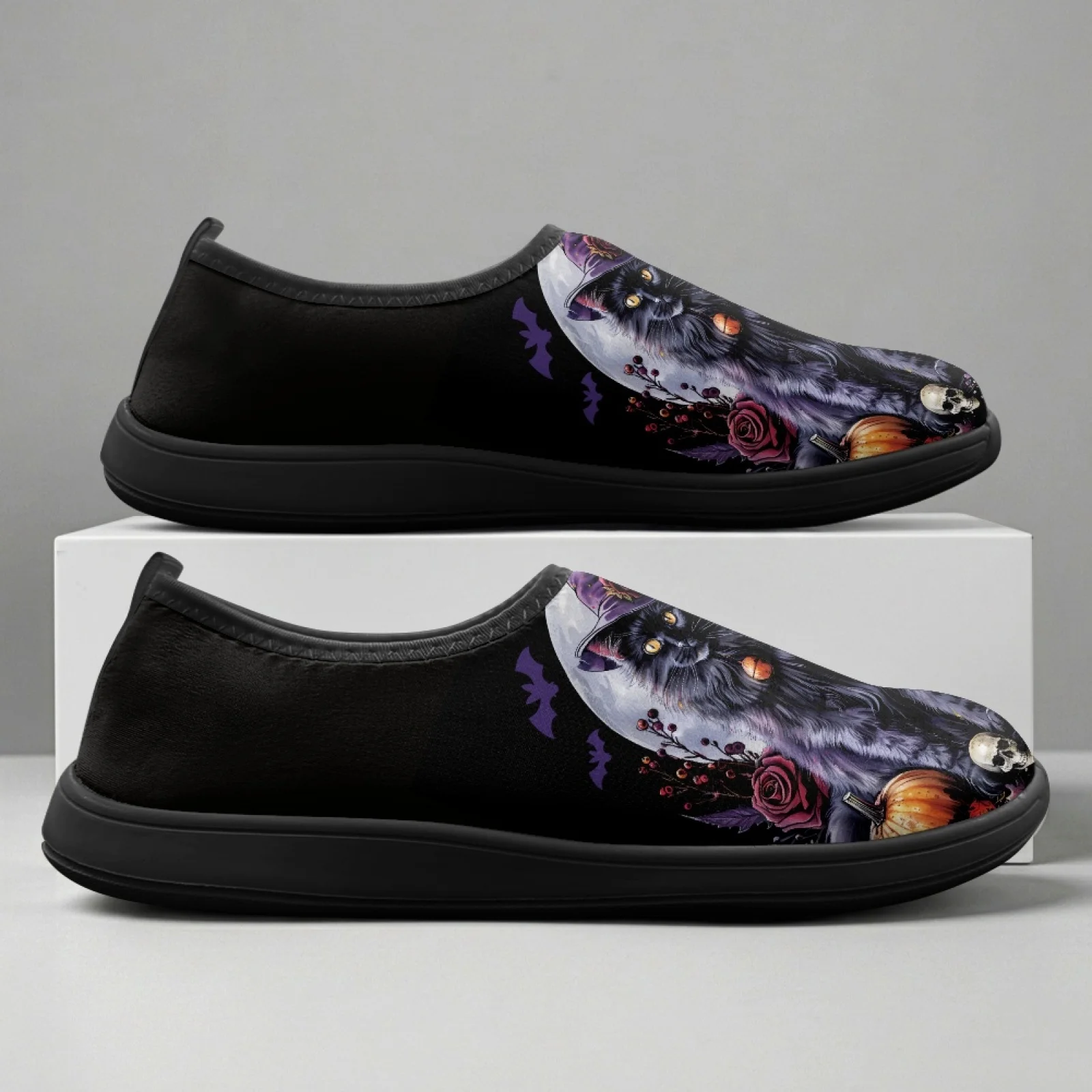 PENSTROLL Wide Toe Box Walking Sneakers Slip On Zero Drop Walking Sneakers for Office Men Black Cat 2026 New
