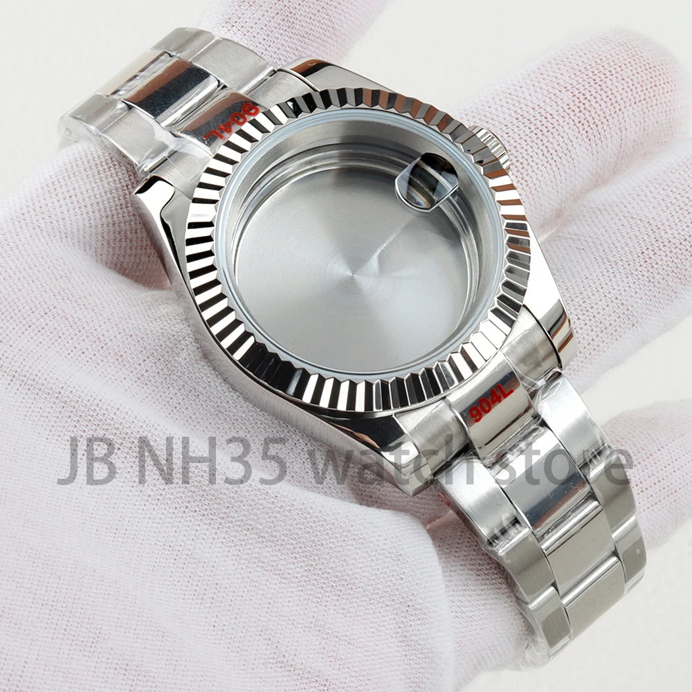

High Quality 36mm/39mm 316L Silver Stainless Steel Men's Fashion Case Oyster Bracelet for NH35 NH36 Movement Watch Parts