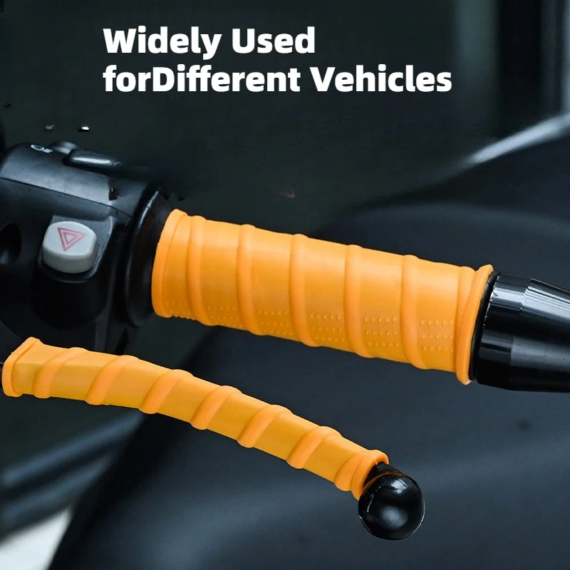 Motorcycle handlebar cover -Silicone heat shrink anti-slip sleeve - Suitable for electric bikes and bicycles Ribbed hull plating