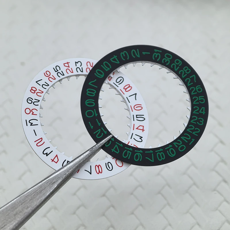 NH35 NH35A Date Dial Fit for NH35 NH36 NH34 Movement SKX007 SKX009 Automatic Mechanical Movt Day Date Dial Wheel Modified Parts