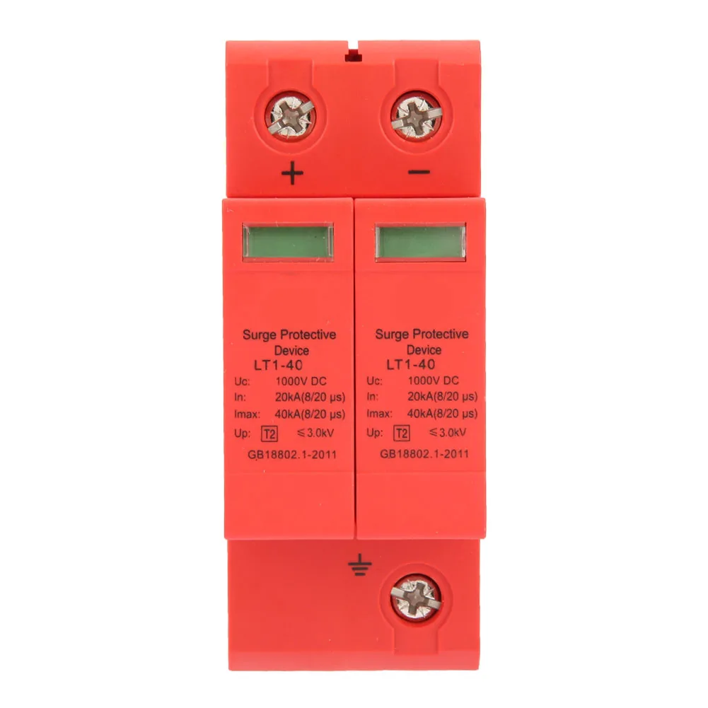 

DC1000V 2P 20KA ~ 40KA Домашний сетевой разрядник низкого напряжения Устройство защиты от перенапряжения Контактор устройства домашнего разрядчика