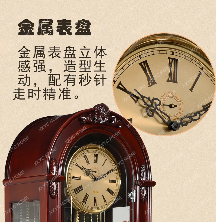 ساعة أرضية ميكانيكية هيلمر الألمانية ساعة عمودية كلاسيكية من الخشب الصلب الأمريكي #5