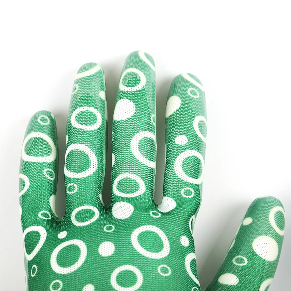 Multifunctional Gloves, Anti Prick Nitrile Coating, Breathable Knit Back, Suitable for Gardening and Other Work, Green