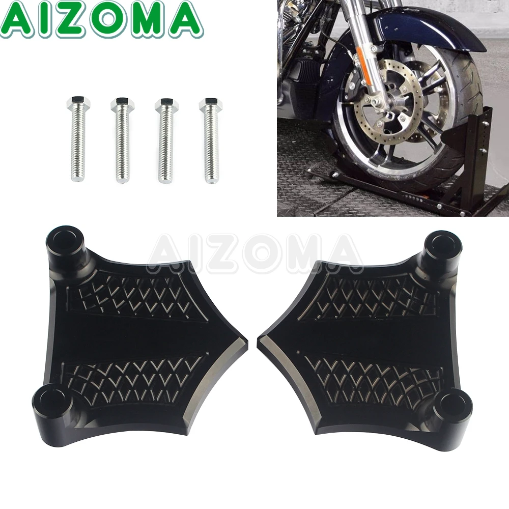 

Motorcycle 1" 25MM Black Front Fender Brackets Spacers For 5.50" fender 23" 26" Harley Touring 1984-2013 OEM Lowers 1993-2013