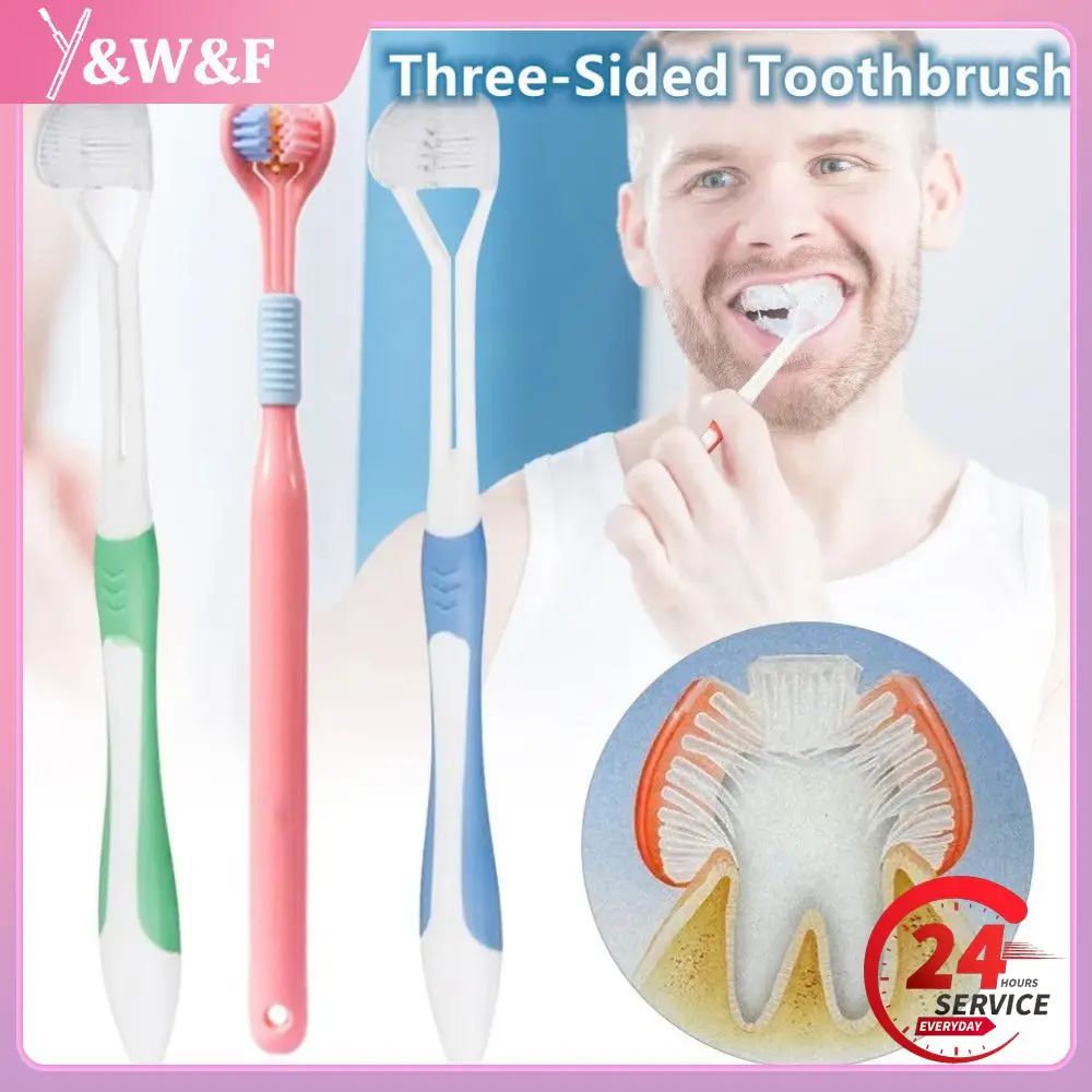 Stereo Three-Sided Toothbrush PBT Ultra Fine Soft Hair Adult Children'sToothbrushes Tongue Scraper Deep Cleaning Oral Care Teeth