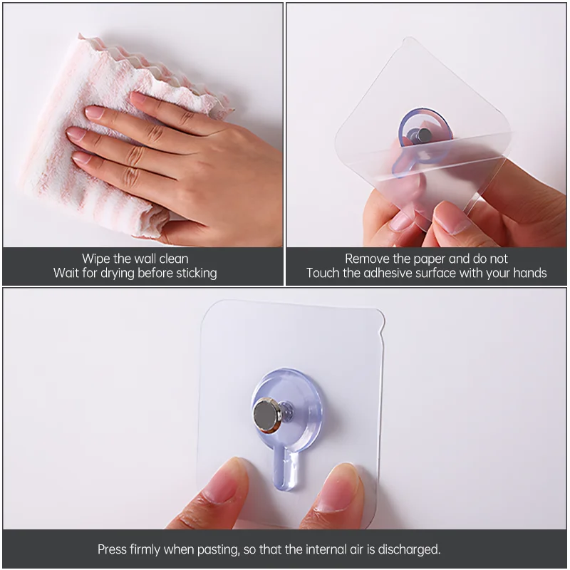 Self-Adhesive Wall Hook Strong Traceless Frame Hook No Drill Traceless Sticker Kitchen Bathroom Screw Hook Hanger 10-50PCS