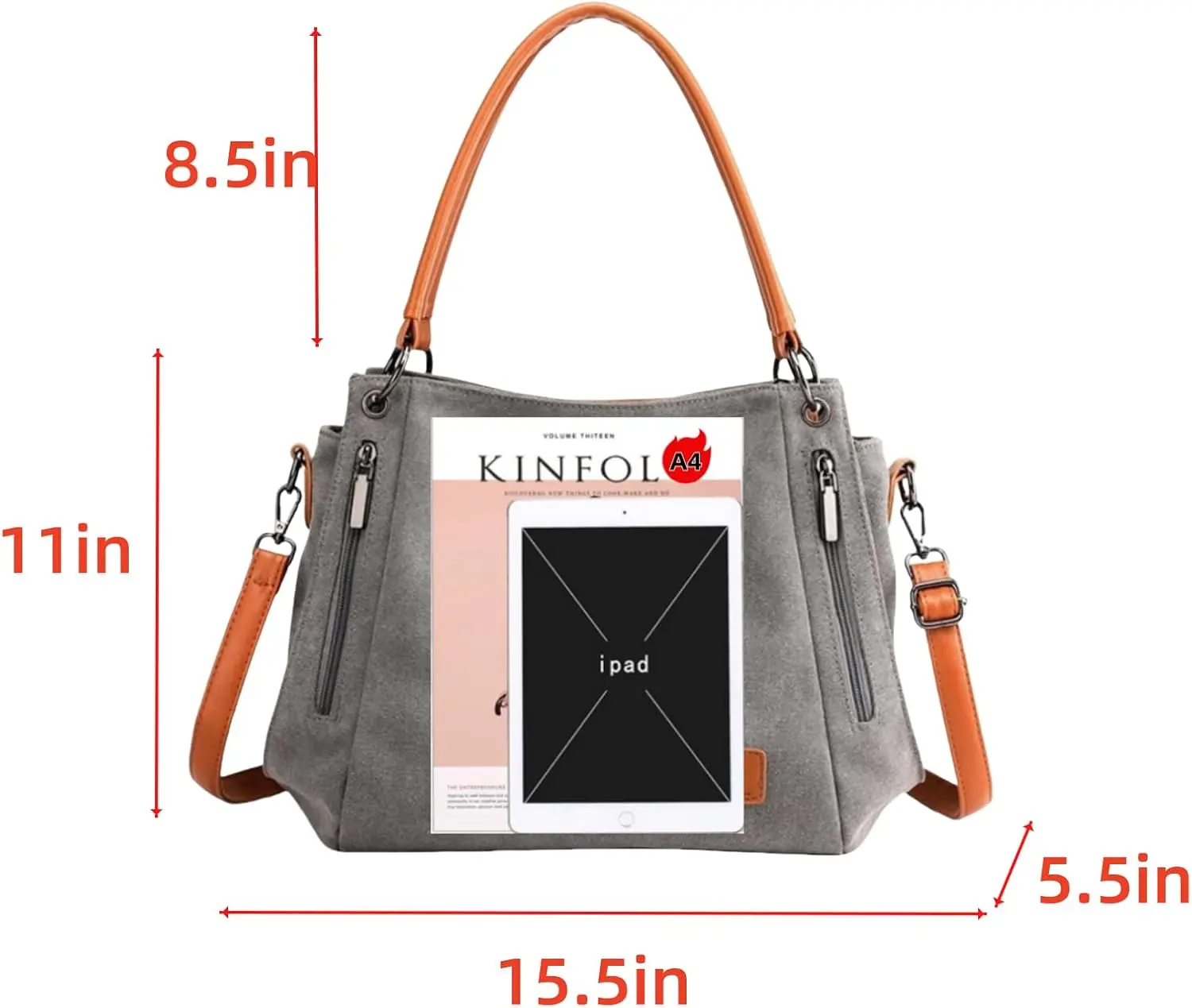 Fashion Women's Canvas Tote Bag Artistic Shoulder Crossbody Large Capacity Women Bag Canvas Travel Vintage Underarm Bag Purse