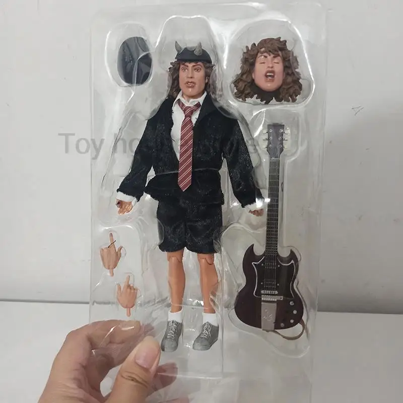 Figurka kolekcjonerska NECA Angus Young, wokalista zespołu Bon Scott, model akcji 8-calowy, zabawka do ekspozycji