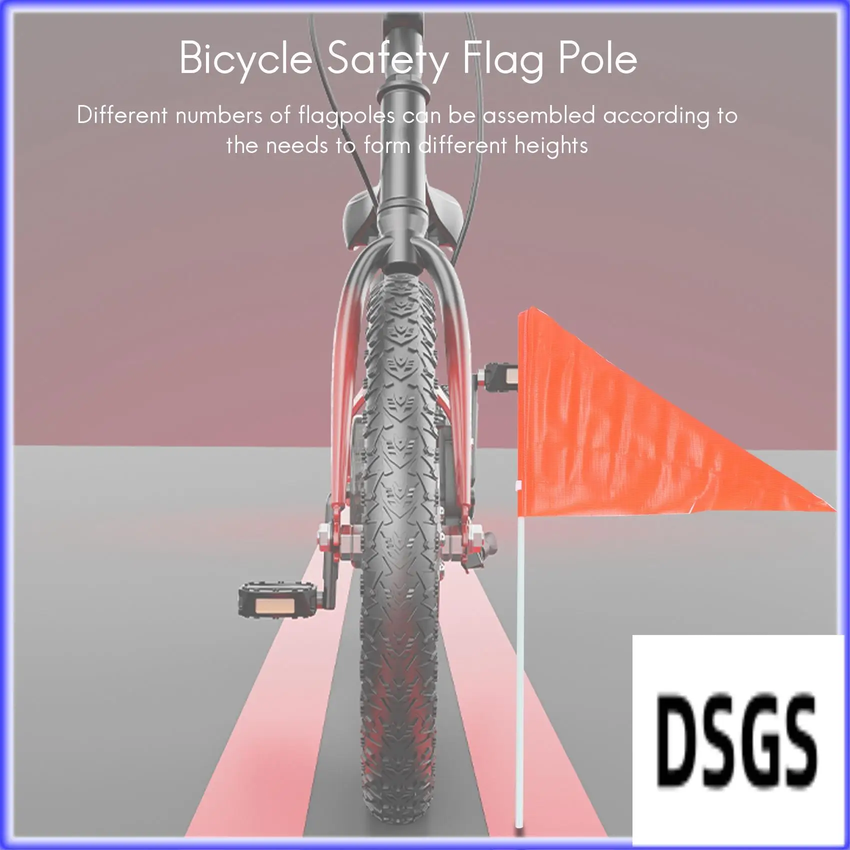 علم أمان SS مع عمود، علم دراجة عالي الوضوح قابل للتعديل بطول 6 أقدام، علم أمان مقاوم للماء بألوان زاهية لدراجة الأطفال