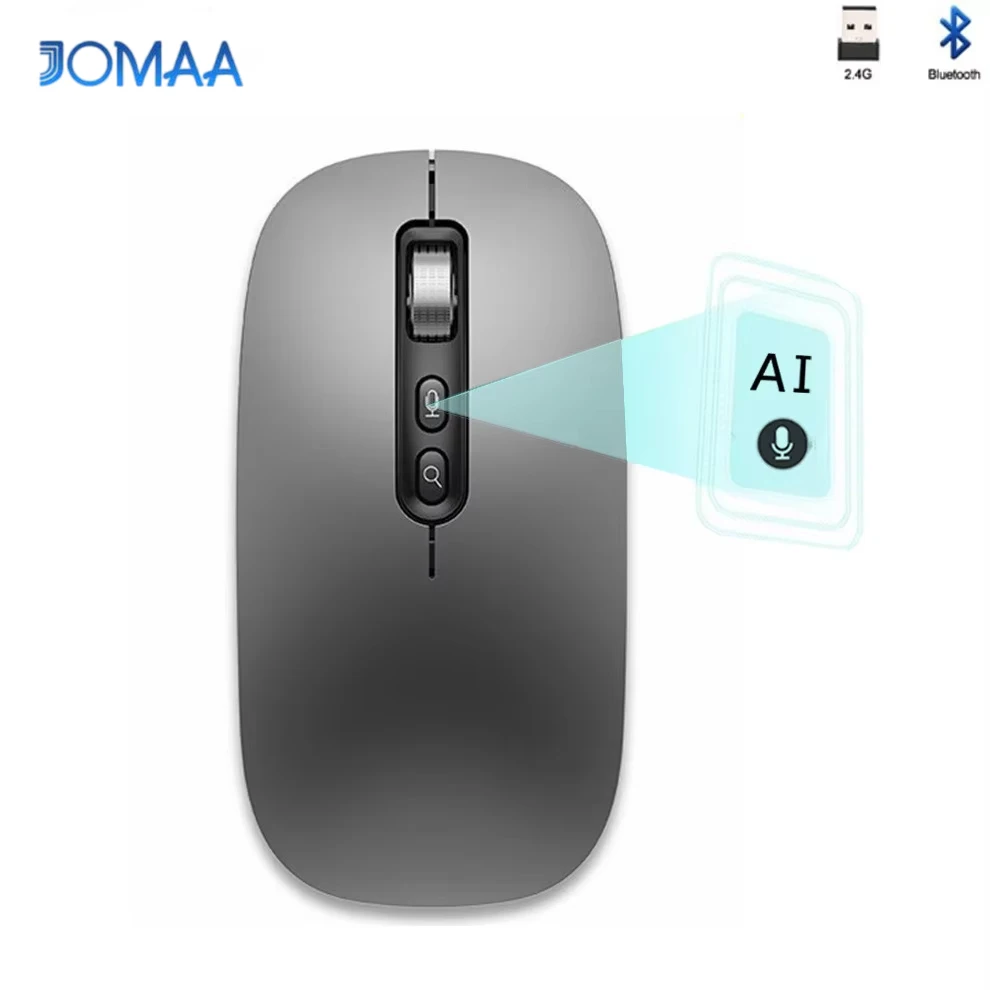 

AI Speech to Text Mouse 2.4G Bluetooth Wireless Smart Voice Rechargeable Mouse for Laptop - Easy Transcription Wireless Mouse