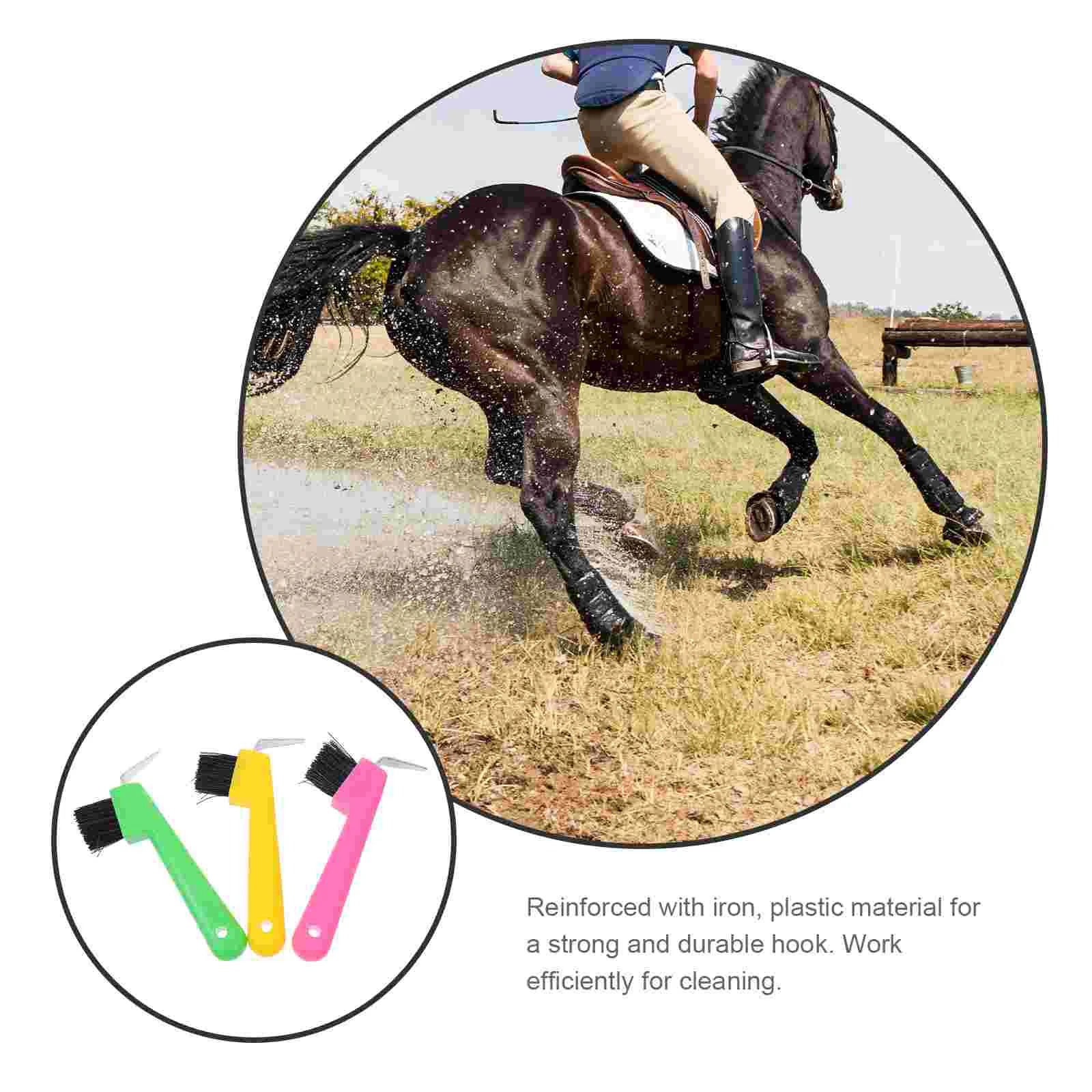 เครื่องมือดูแลกีบม้า Picks for Horses อุปกรณ์กรูมมิ่งไม้จิ้มกีบแบบพกพาพร้อมด้ามจับแปรงปรับเปลี่ยน