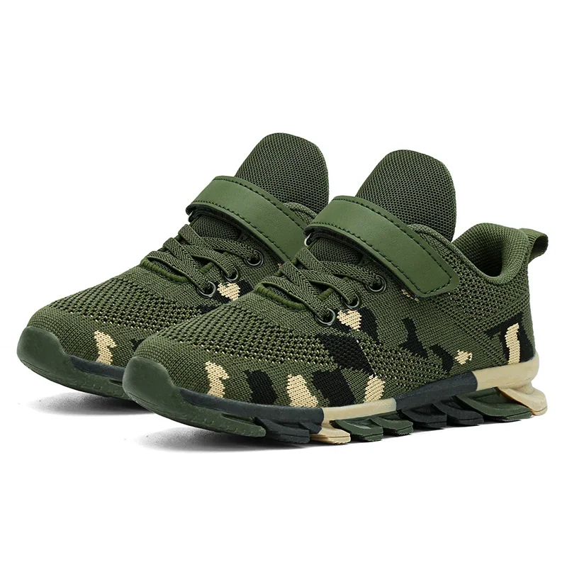 Children Casual Shoes for Boys Breathable Sneaker Summer Air Mesh Camouflage Kids Hook&Loop Students School Shoe Size28-39