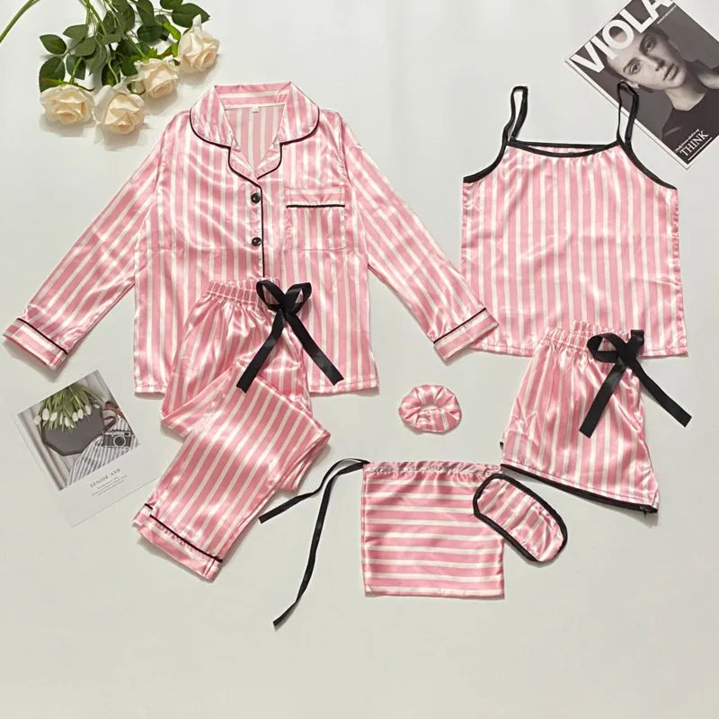 7pcs Children's Clothing Sets Striped Printed Homewear Suit Toddler Girl Clothes Kids Clothes Girls Baby Girl Outfit Set