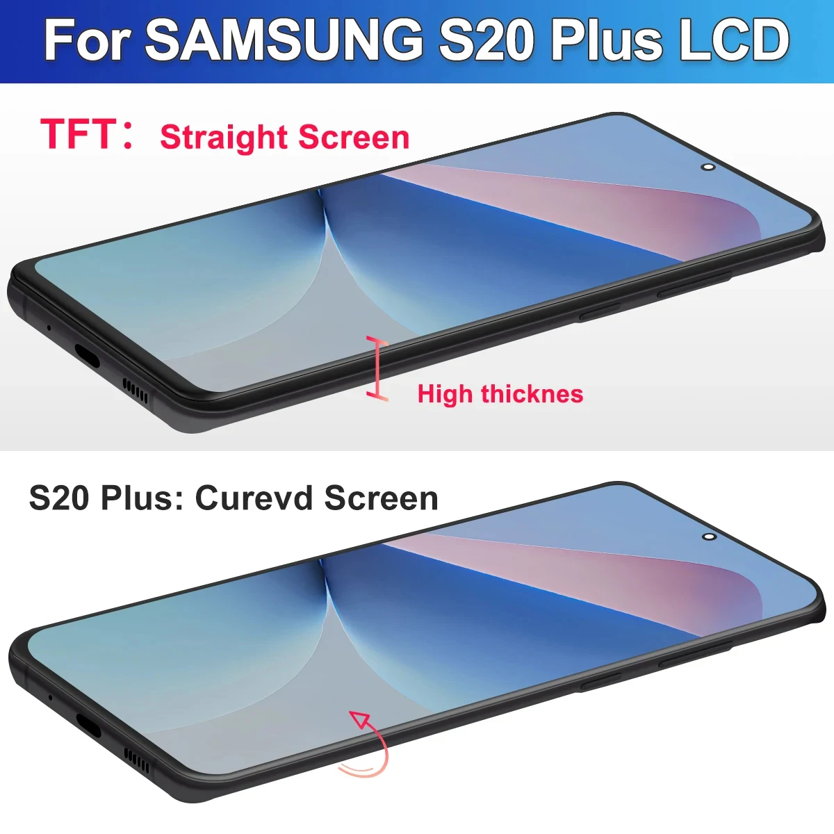 TFT S20 Plus Display Screen Assembly for Samsung Galaxy S20 Plus S20+ G985F G986F Lcd Display Digital Touch Screen with Frame