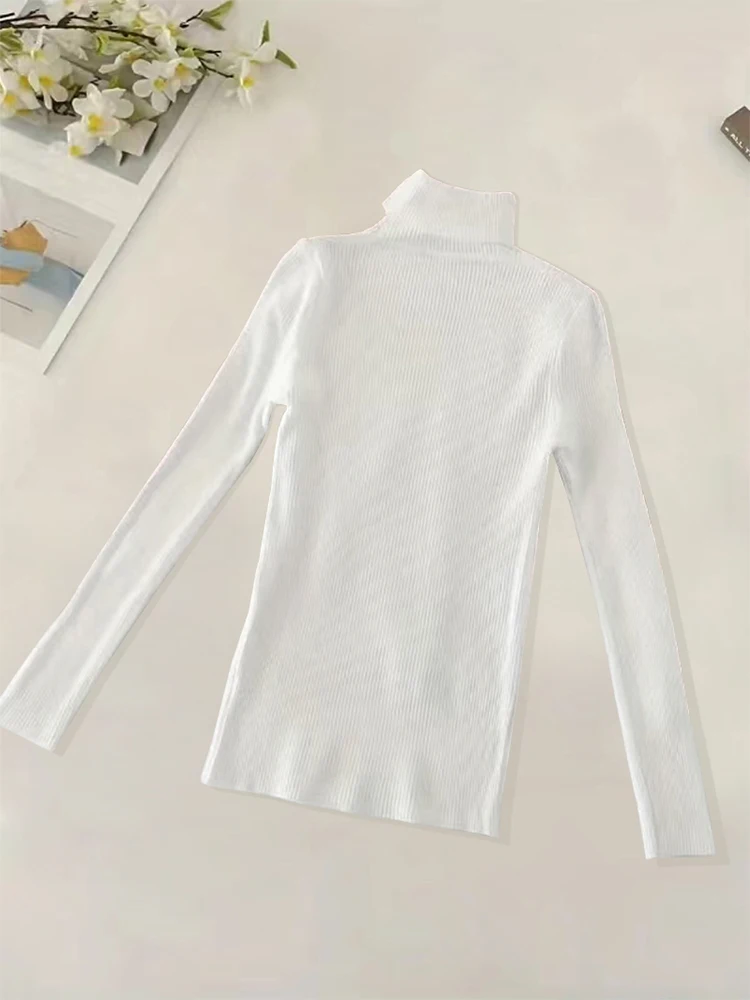 Plus Size High Collar Sweater Knitted Bottom Sweater Women's Sweater Winter Autumn Sweater Elastic Band image 3