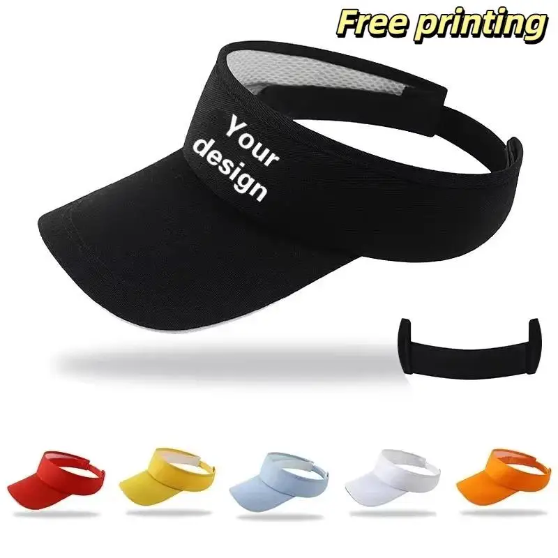Custom Logo Anti-UV Women's Golf Sun Hats Summer Men Adjustable Baseball Caps Beach Empty Top Sports Cap Running Visor Hat