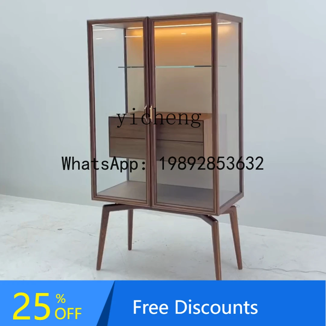 

ABC Style North American Black Walnut Display Cabinet Living Decorative Storage Cabinet