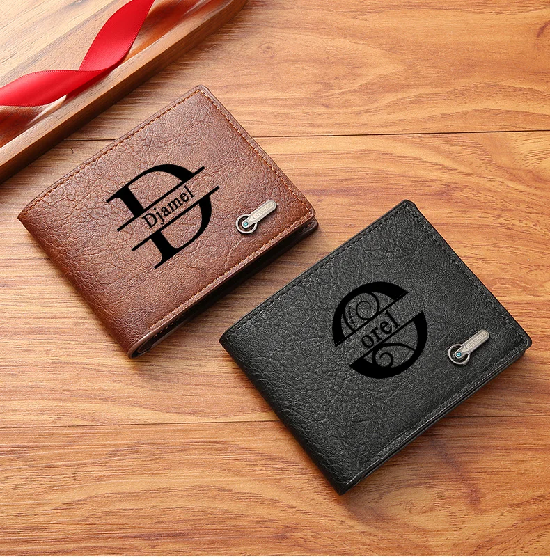 Customized Men’s Coin Wallet, Multiple Slot ID Card Holder, Large Capacity Casual Business Purse, Portable Dollar Coin Money Bag