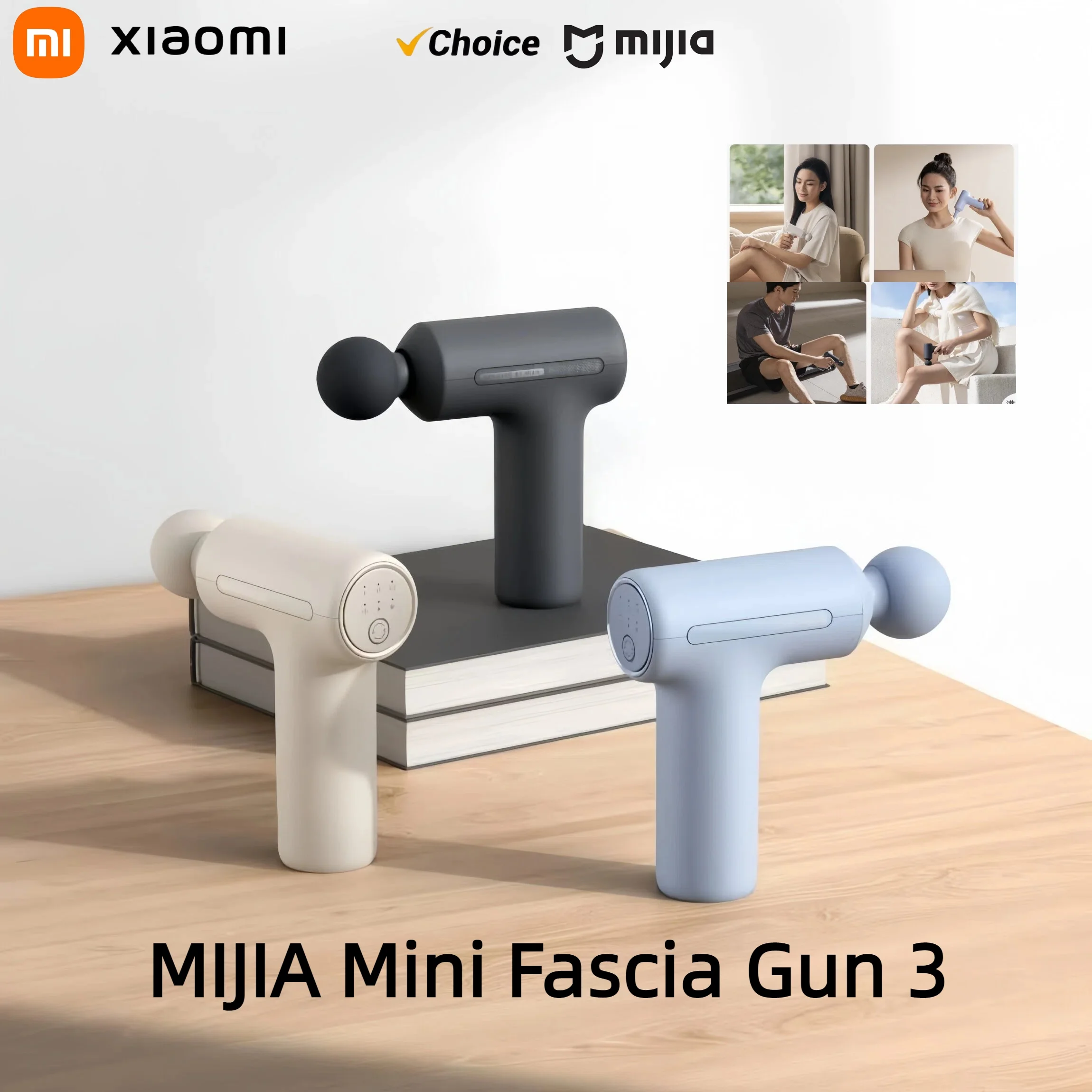

XIAOMI Mijia Mini Fascia Gun 3 Portable Muscle Massage Gun 12kg Thrust Brushless Silent Motor 3 Massager Heads Relax Body