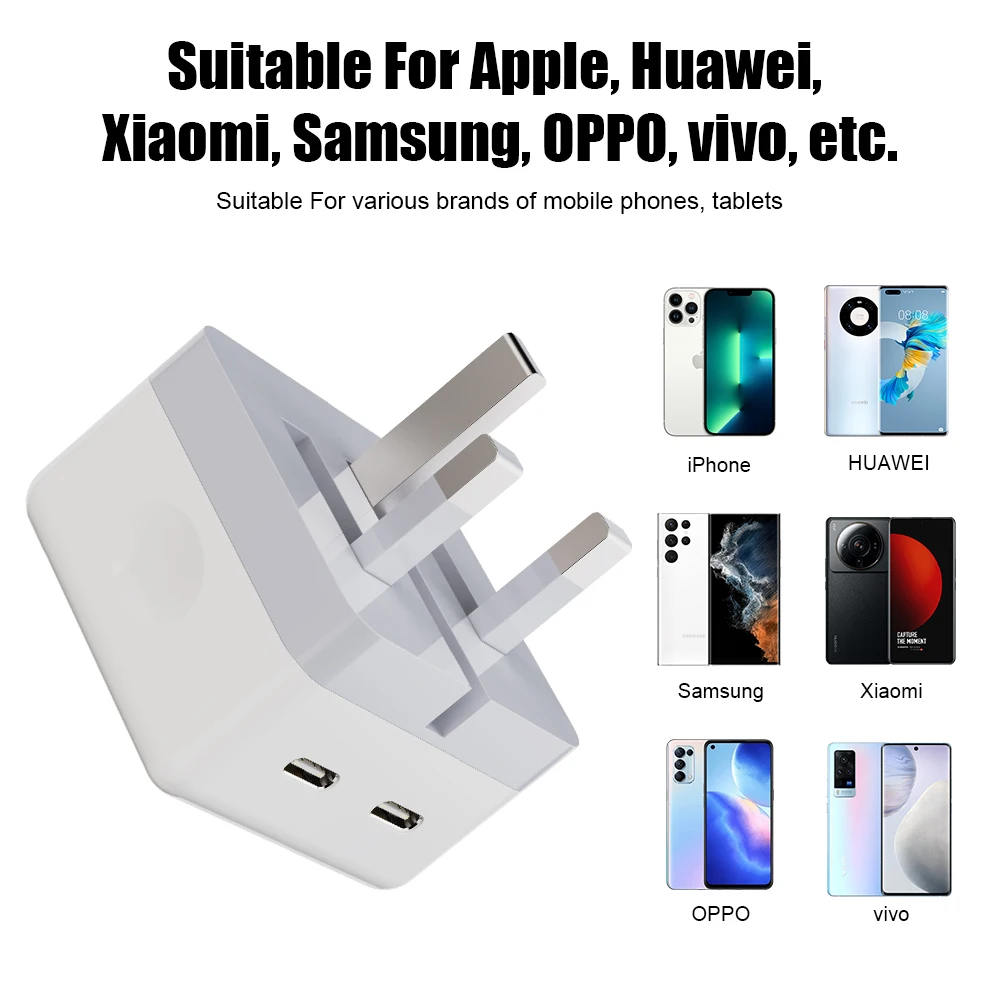 35W Dual USB C Port Fast Charger Foldable Type C Fast Wall Charger UK US EU Block For iPhone 14 Pro Max 12 13 iPad Power Adapter