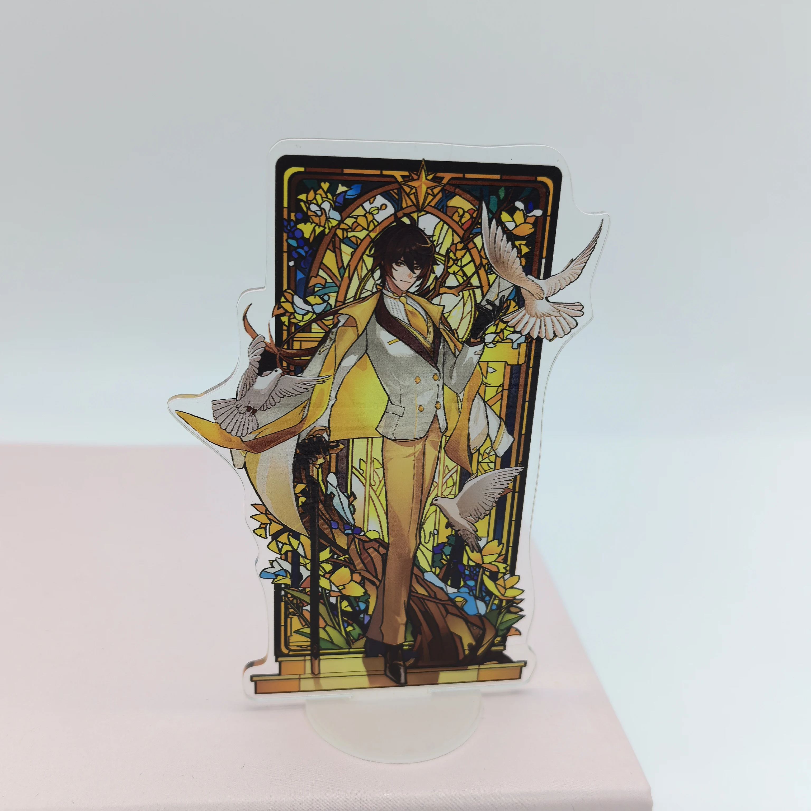 1 قطعة لعبة أنيمي Genshin تأثير شياو Zhongli بطاقة شخصية جميلة تأثيري سطح المكتب الديكور الاكريليك الدائمة لوحة الصبي الهدايا #5