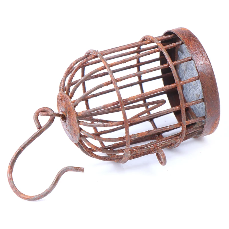 1Pc Dollhouse Miniature Metal Bird Cage Model 1:12 Mini Birdcage Ornament Doll House Decor Accessories