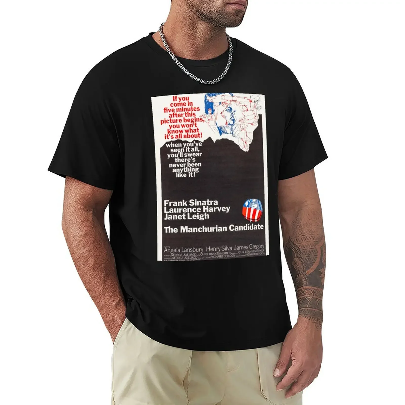 The Manchurian Candidate T-Shirt customs graphic tee shirt black t-shirts for men