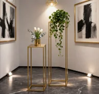 Tall Pedestal Metal Plant Stands, Display Rack Cylinder Tables for Parties,Corner Storage Shelving, Flower Pot Holder Indoor 417