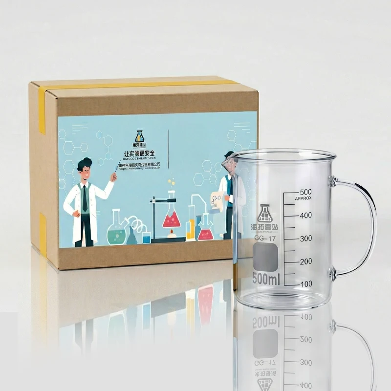 1pcs 50ml100ml 250ml500ml1000mlLab High Borosilicate Glass Beaker with Handle Scale Measuring Cup Laboratory Equipment