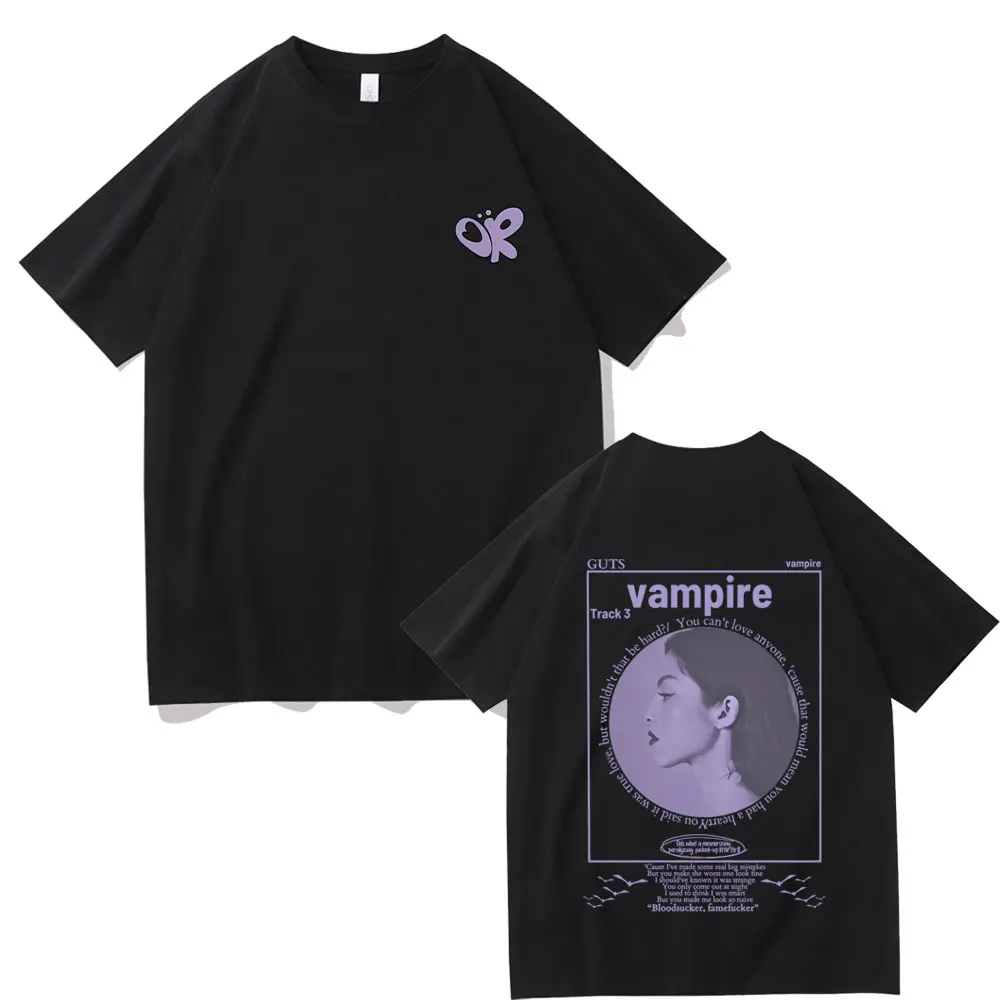 

Guts Vampire Album Cover Graphic T Shirt Male Fashion Pop Music T-shirts Unisex Soft Cotton Oversized Casual Short Sleeve Tees