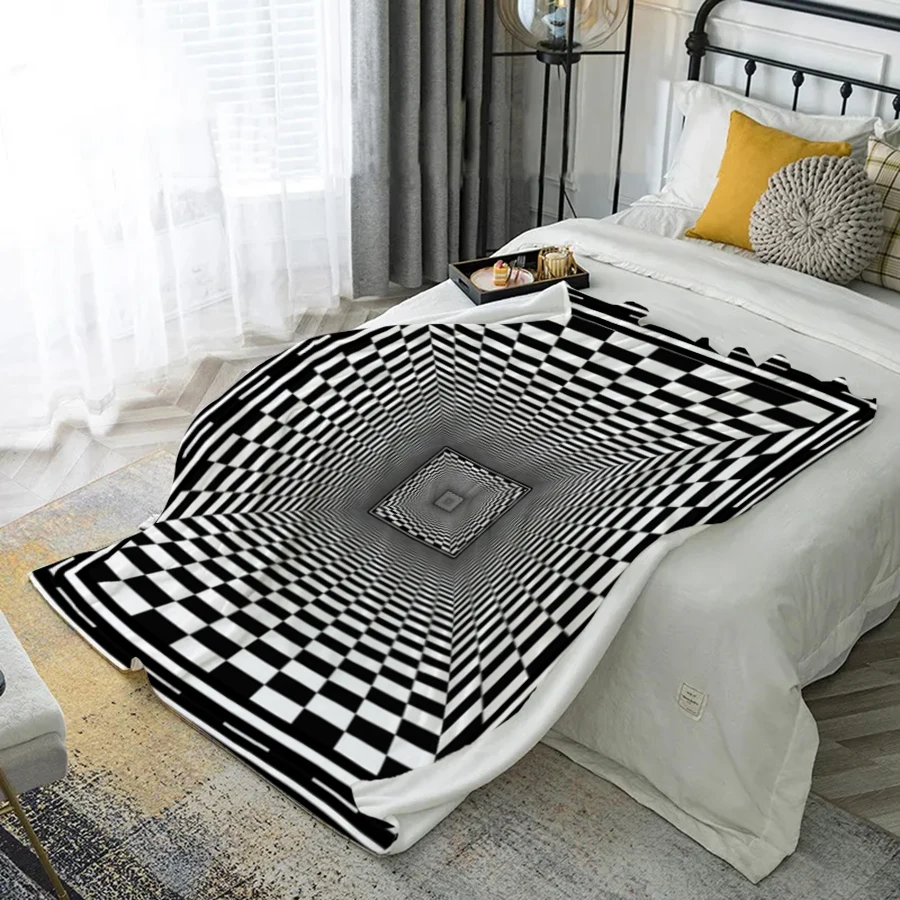 

Optical Illusion Blanket Microfiber Flannel Cover Blanket Bedroom Living Room Sofa Soft And Comfortable Home Decoration