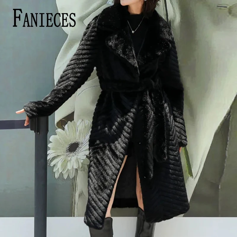 

шуба женская пальто пальто женское женское длинное пальто из искусственного меха с длинными рукавами и лацканами толстое теплое пальто пушистая верхняя одежда куртка шуба