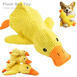 Interactive Plush Toy for Dog Bite Resistant Yellow Duck Quacking Sound Toy Pet Companion Sleeping for Dogs Molar Chew Supplies