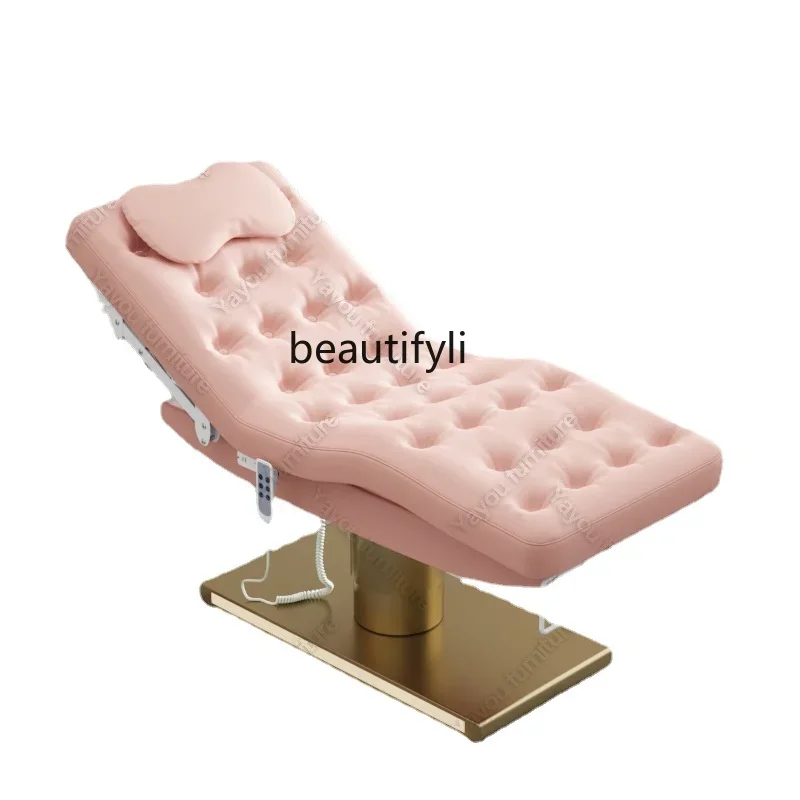 

xx1New Electric Beauty Bed Beauty Salon Golden Base Massage Couch Medical Beauty Facial Bed Eyelash Tattoo Bed