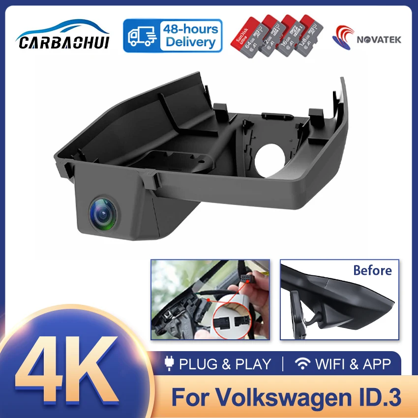 Dash Cam 4K for Volkswagen VW ID.3 ID3 2024 2023 2022 2021 2020,Dashcam for Cupra Born,Car Accessories