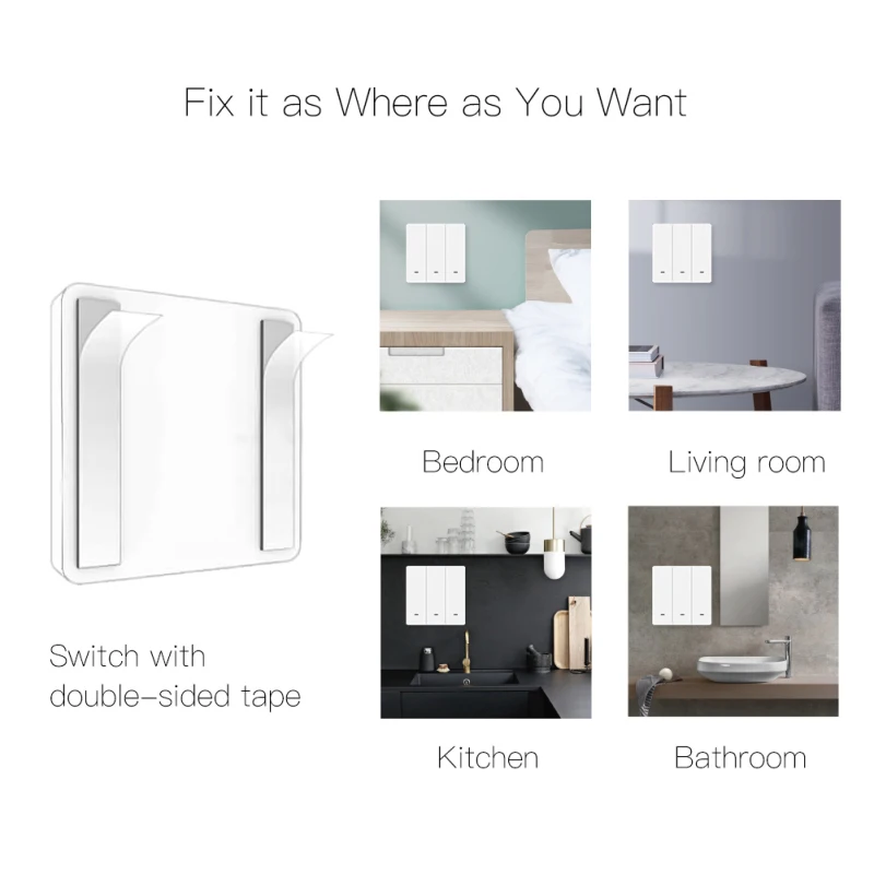 Tuya ZigBee 1/2/3Gang Smart Scene Switch Smart Home Battery Powered Home Automation Work With Smartlife Use With Zigbee Gateway
