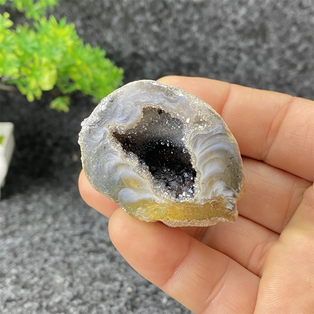 Natural Agate Geode Cave Runes Mini Cornucopia Aura Decorative Stones Home Decoration Mineral Crafts