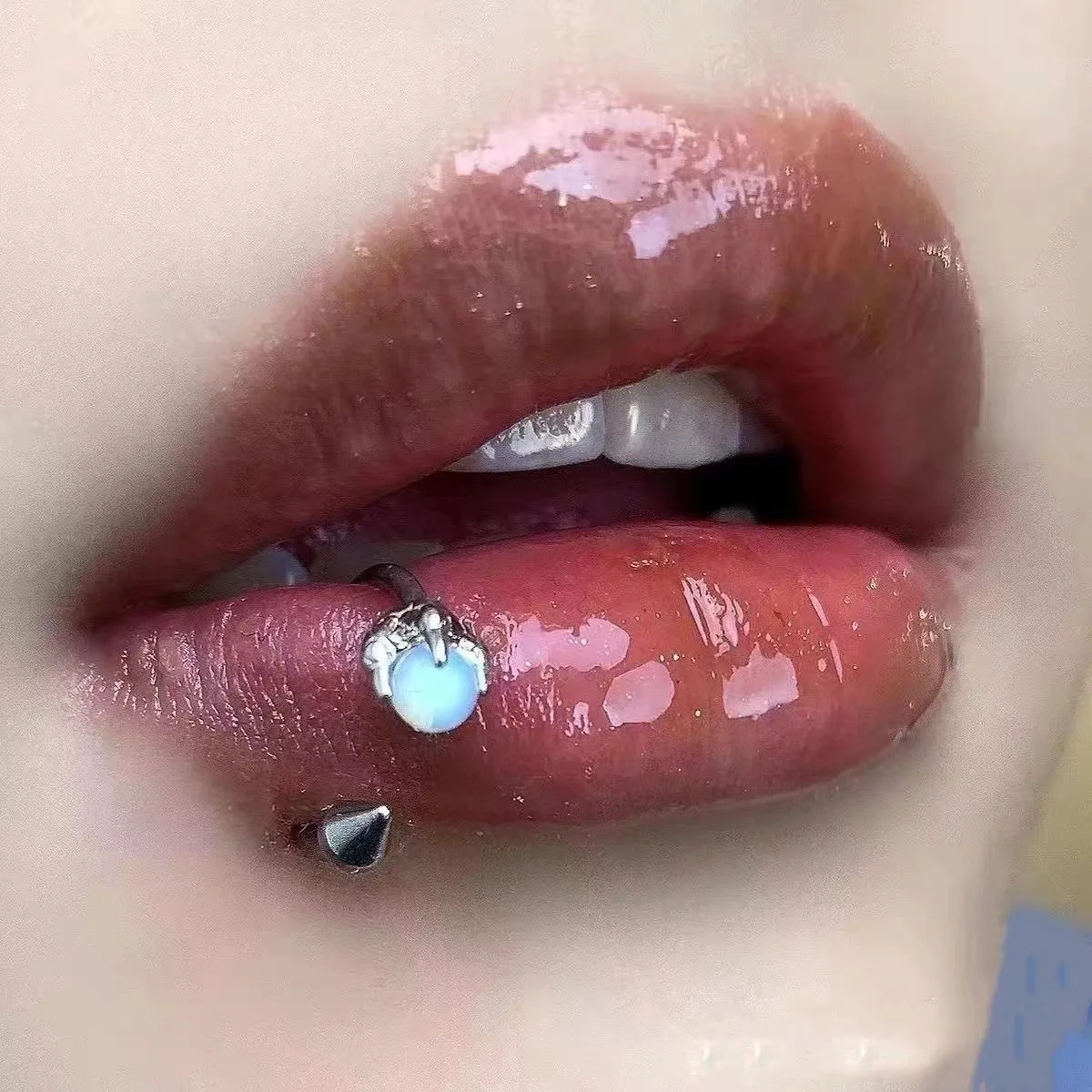 Punk Dragon Claw Opal Labret Lip Piercing Jewelry Titanium Steel Lip Rings Ear Studs Nose Ring Horseshoe Ring Piercings