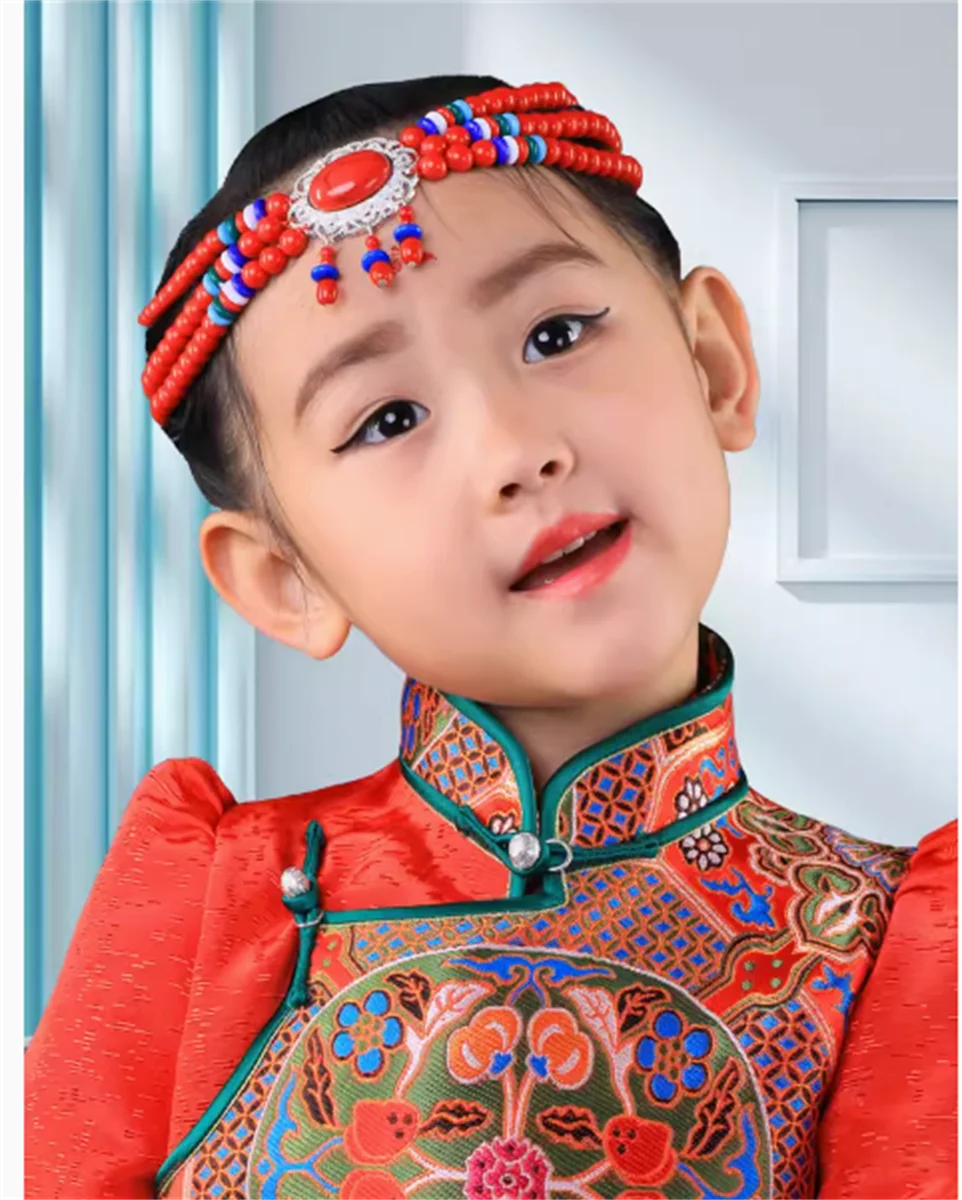 Children's Female Mongolian High end Private Customization Retro Ethnic Tibetan Elements Hairband Accessories