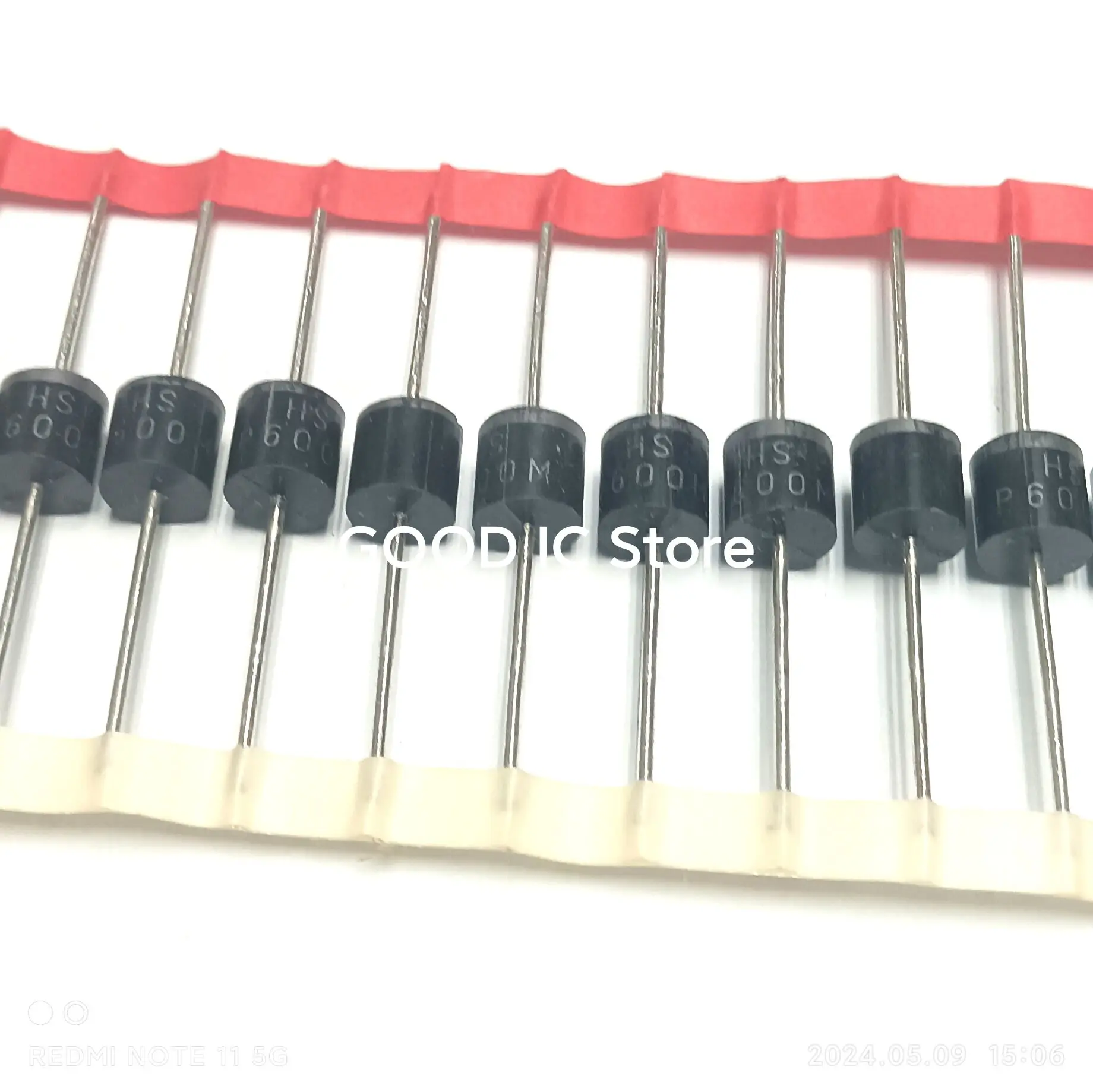 10PCS P600M P600J Diode P600K P600G Package R-6 Original 6A New P600D Fast Rectifier Tube