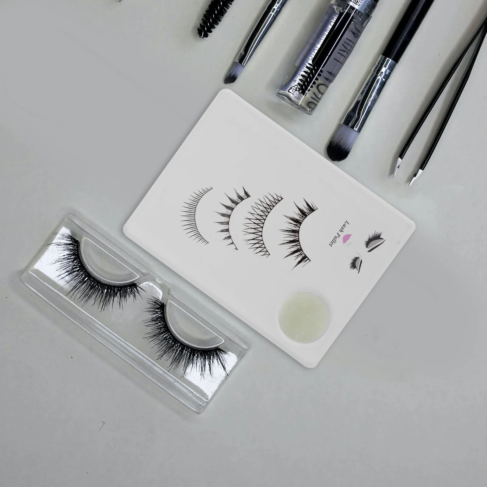 1pc Wimperverlengingspallet Premium Acrylglas Herbruikbare Lash Enten Houder Draagbare Valse Wimper Tool Voor Professionals