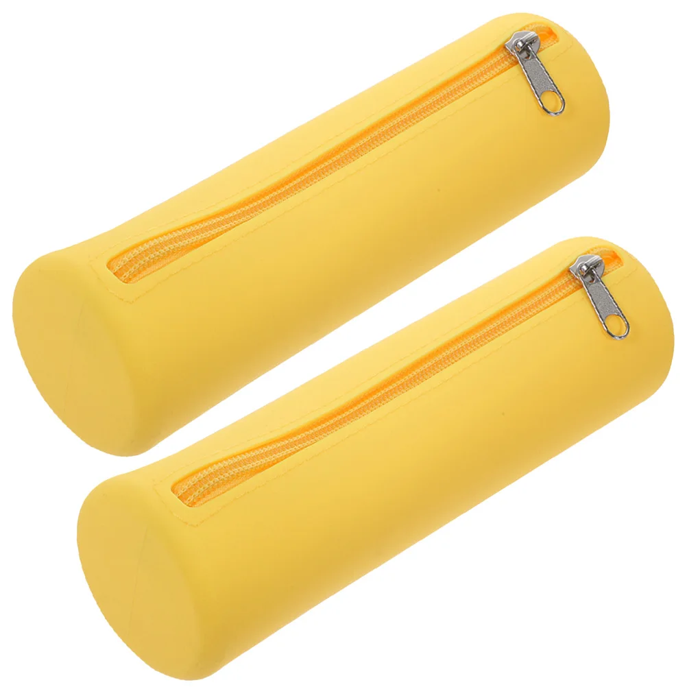 

2pcs Circular Makeup Bag Brush Holder Travel Pouch Yellow Travel Makeup Brush Holder Durable Storage Organizer