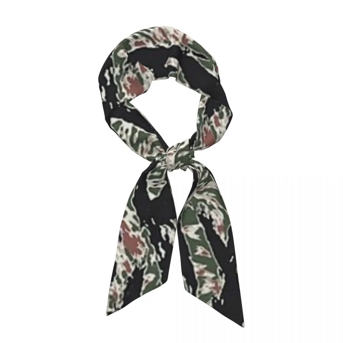 Tiger Stripe Camouflage Military CamoWomen Long Narrow Scarf Soft Skinny Scarf Multi-use Neck Head Wrap for Office Daily Party