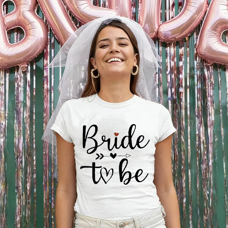 

Bride To Be T-shirt Women Bachelorette Hen Party Streetwear Short Sleeve Y2K Tops