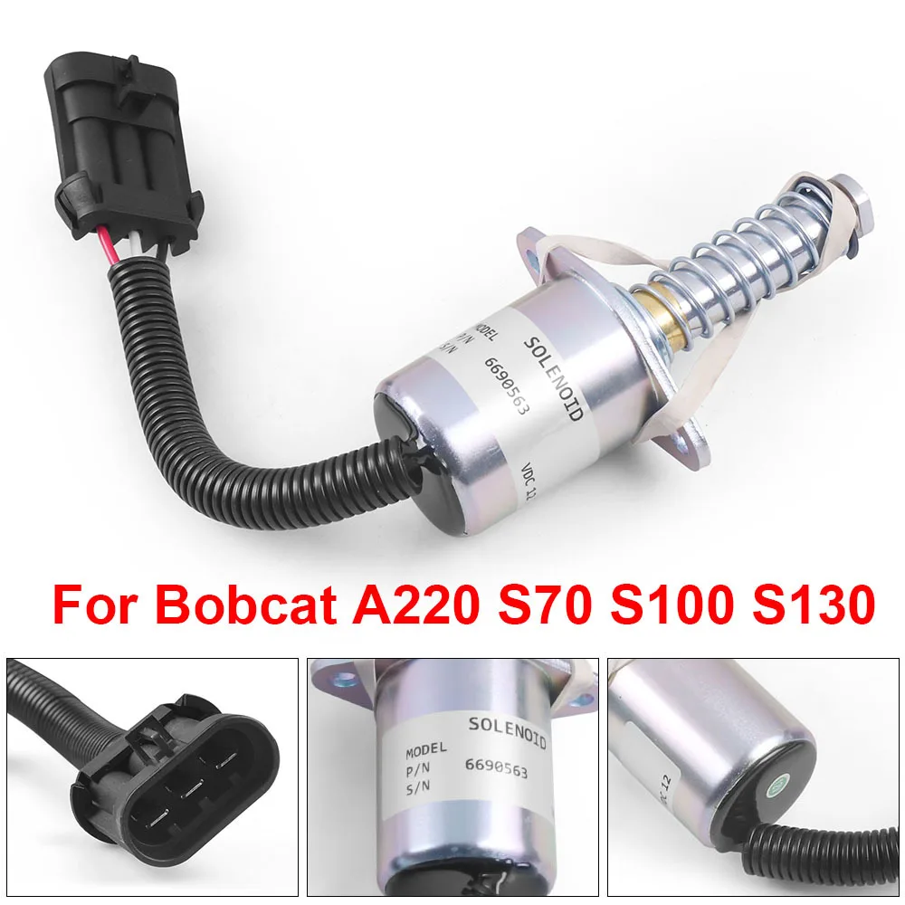 6681513 6690563 Shut Off Solenoid 6681512 12V Stop Solenoid Fit for Bobcat A220 S70 S100 S130 S150 S160 S175 S185 S205 S220