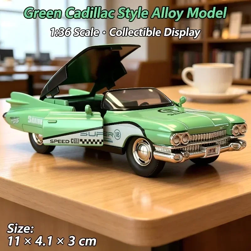 `1:36 Retro Classic Sedan Diecast Model, Pull Back Toy with Open Doors & Removable Roof, Desktop Keepsake, Gift for Boys