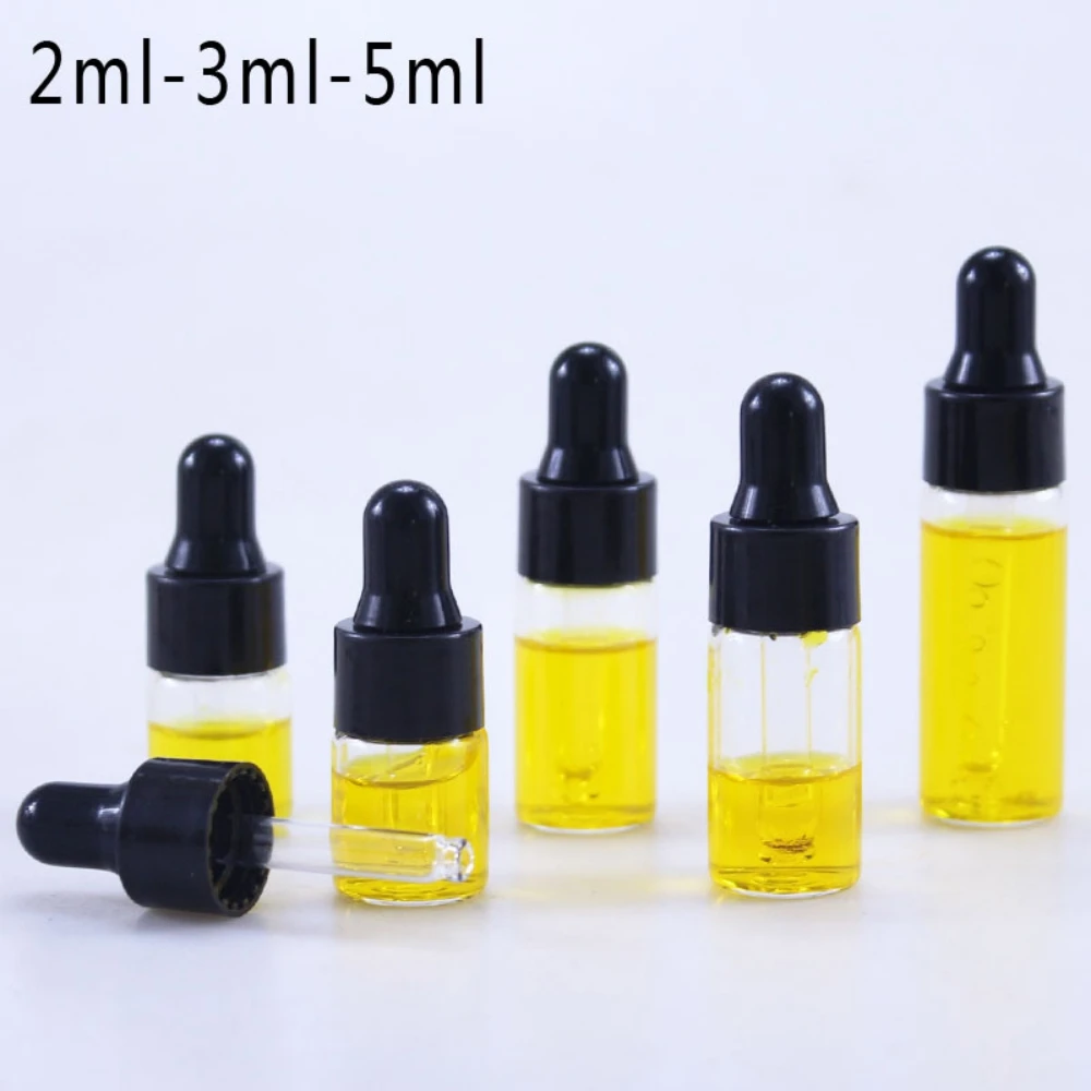 2ml 3ml 5ml Dropper Bottle White Black Refillable Bottle Essential Oil Liquid Sub-Bottle Cosmetic Packing Pipette Bottle