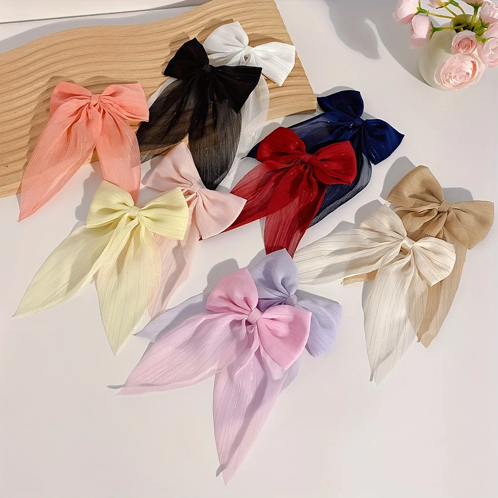 

11 pieces of sweet bow hairpins that do not hurt hair, cute and versatile