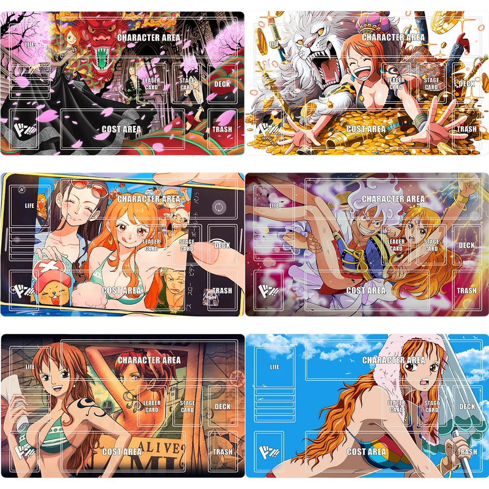 One Piece Opcg Card Mat 60X35Cm Nami Comic Version Dedicated Anime Game Characters Single Player Battle Cards Pad